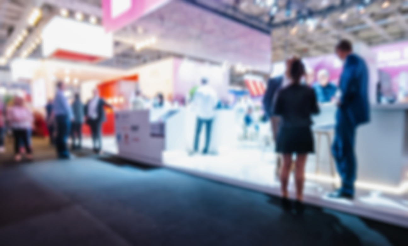 Blurred, Defocused Background of Public Event Exhibition Hall, B